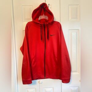 Mens Nike Dri-Fit Zip Up Hoodie Jacket Size XL Red